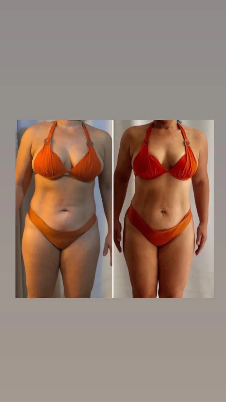 Antes e depois - consultoria fitness online Fabi Felintro